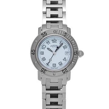 エルメス クリッパー ダイバー CL5.210 ホワイト レディース 時計 【中古】【wristwatch】