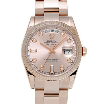 ロレックス デイデイト 118235A ピンク/ダイヤモンド メンズ 時計 【中古】【wristwatch】
