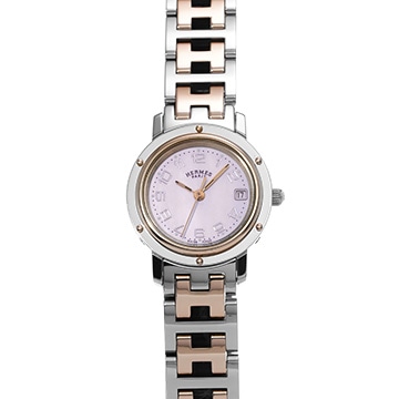 エルメス クリッパー ナクレ CL4.221 ピンクシェル レディース 時計 【中古】【wristwatch】