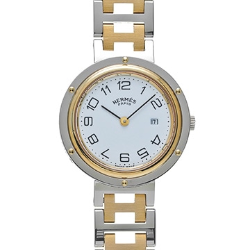 エルメス クリッパー CL3.440 ホワイト メンズ 時計 【中古】【wristwatch】