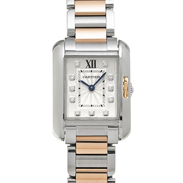カルティエ タンク アングレーズ SM WT100024 シルバー/ダイヤモンド レディース 時計 【中古】【wristwatch】