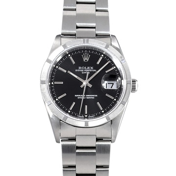ロレックス オイスターパーペチュアル デイト 15210 ブラック メンズ 時計 【中古】【wristwatch】