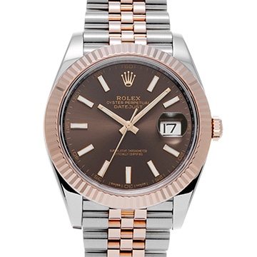 ロレックス デイトジャスト 41 126331 チョコレートブラウン メンズ 時計 【中古】【wristwatch】