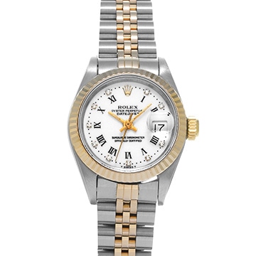 ロレックス デイトジャスト 69173G ホワイト/ダイヤモンド レディース 時計 【中古】【wristwatch】