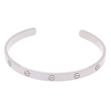 カルティエ ラブオープンブレスレット #20 シルバー K18ホワイトゴールド WG レディース ジュエリー 【中古】【jewelry】