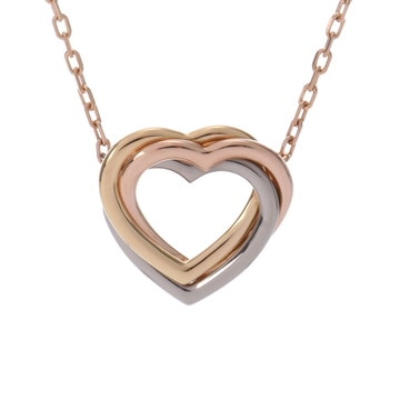 カルティエ トリニティハート ネックレス ゴールド K18イエローゴールド YG/K18ピンクゴールド PG/K18ホワイトゴールド レディース ジュエリー 【中古】【jewelry】