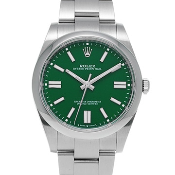 ロレックス オイスターパーペチュアル 41 124300 グリーン メンズ 時計 【中古】【wristwatch】