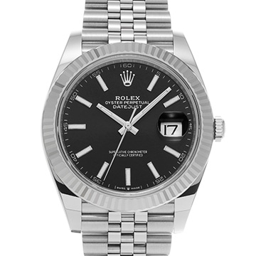 ロレックス デイトジャスト 41 126334 ブライトブラック メンズ 時計 【中古】【wristwatch】