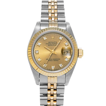 ロレックス デイトジャスト 69173G シャンパン/ダイヤモンド レディース 時計 【中古】【wristwatch】