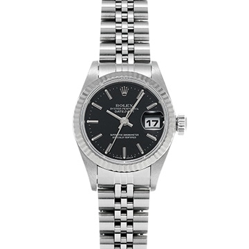 ロレックス デイトジャスト 69174 ブラック レディース 時計 【中古】【wristwatch】