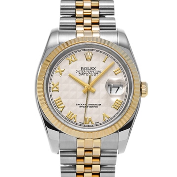 ロレックス デイトジャスト 116233 アイボリーピラミッド メンズ 時計 【中古】【wristwatch】