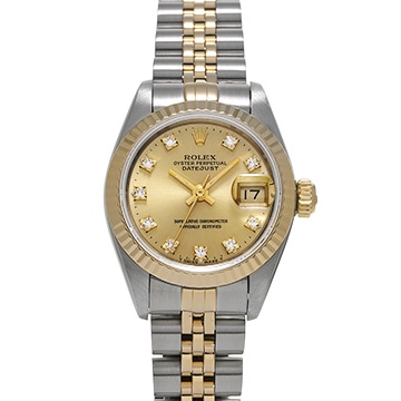 ロレックス デイトジャスト 69173G シャンパン/ダイヤモンド レディース 時計 【中古】【wristwatch】