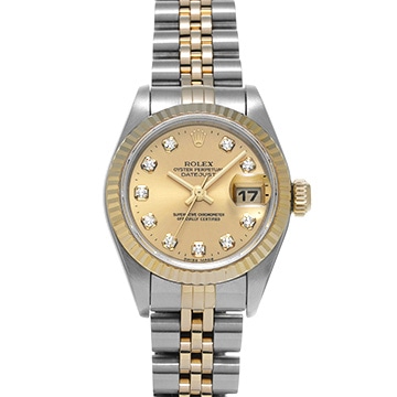 ロレックス デイトジャスト 69173G シャンパン/ダイヤモンド レディース 時計 【中古】【wristwatch】