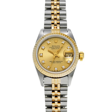 ロレックス デイトジャスト 69173G シャンパン/ダイヤモンド レディース 時計 【中古】【wristwatch】