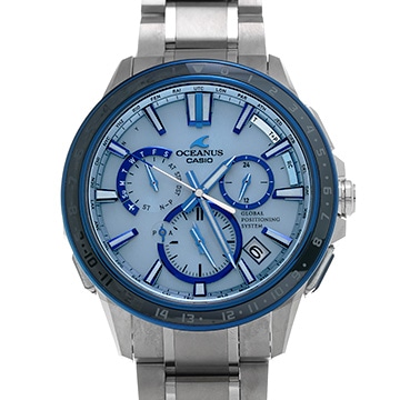 カシオ オシアナス マンタ 15thアニバーサリーリミテッドモデル OCW-G1200-AJF ブルー メンズ 時計 【中古】【wristwatch】