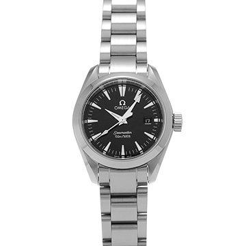 オメガ シーマスター アクアテラ クォーツ 2577.50 ブラック レディース 時計 【中古】【wristwatch】
