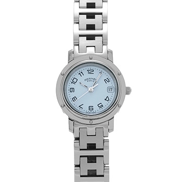 エルメス クリッパー CL4.210 ライトブルー レディース 時計 【中古】【wristwatch】