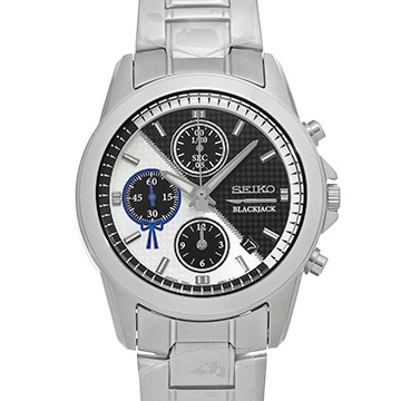 セイコー セイコー クロノグラフ ブラックジャック 50周年記念 7T92-HDC0 ブラック/ホワイト メンズ 時計 【中古】【wristwatch】