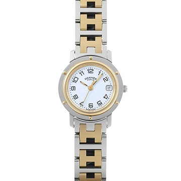 エルメス クリッパー CL4.220 ホワイト レディース 時計 【中古】【wristwatch】