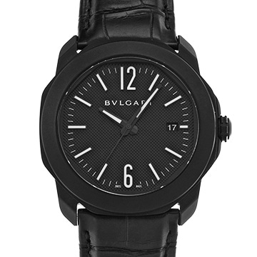 ブルガリ オクト ローマ 103927 ブラック メンズ 時計 【中古】【wristwatch】