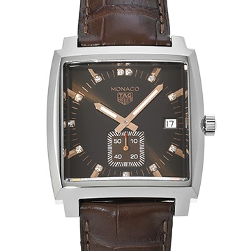 タグ ホイヤー モナコ クォーツ WAW131E.FC6420 ブラウン/ダイヤモンド レディース 時計 【中古】【wristwatch】