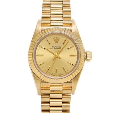 ロレックス オイスターパーペチュアル デイト 67198 シャンパン レディース 時計 【中古】【wristwatch】