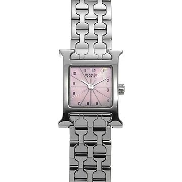 エルメス Hウォッチ ミニ HH1.110.214/4835 ピンクシェル レディース 時計 【中古】【wristwatch】