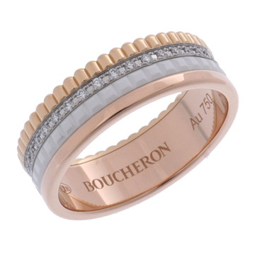 ブシュロン キャトルホワイト リング スモール #58 ゴールド JRG01597 K18ピンクゴールド PG/K18イエローゴールド YG/Ｋ18ホワイトゴールド WG /ホワイトセラミック レディース ジュエリー 【中古】【jewelry】