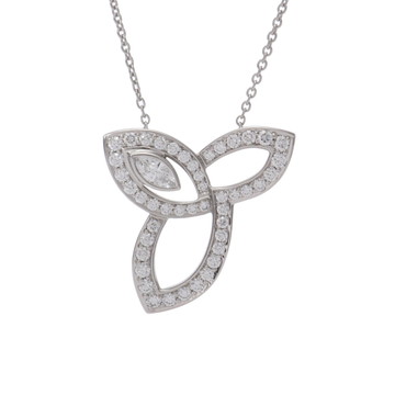 ハリー ウィンストン リリークラスター ネックレス  シルバー PEDPMQRFLC Pt950プラチナ レディース ジュエリー 【中古】【jewelry】