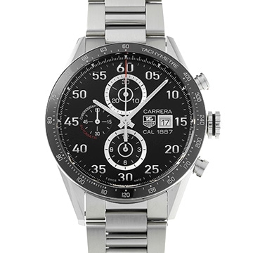 タグ ホイヤー カレラ キャリバー1887 クロノグラフ CAR2A10.BA0799 ブラック メンズ 時計 【中古】【wristwatch】