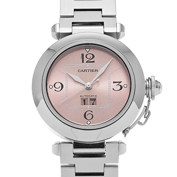 カルティエ パシャC ビッグデイト W31058M7 ピンク ユニセックス 時計 【中古】【wristwatch】