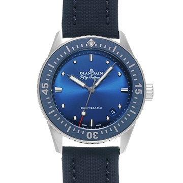 ブランパン フィフティ ファゾムズ バチスカーフ 5100 1140 O52A ブルー メンズ 時計 【中古】【wristwatch】