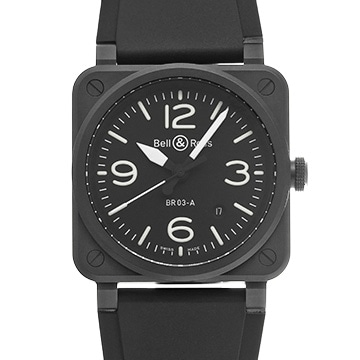 ベル＆ロス BR 03 ブラックマット BR03A-BL-CE/SRB ブラック メンズ 時計 【中古】【wristwatch】