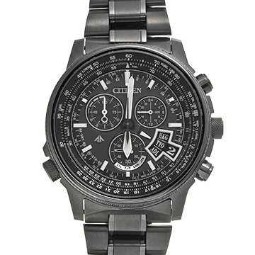 シチズン プロマスター スカイ ワールドタイム BY0084-56E ブラック メンズ 時計 【中古】【wristwatch】