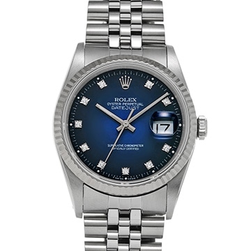 ロレックス デイトジャスト 16234G ブルー・グラデーション/ダイヤモンド メンズ 時計 【中古】【wristwatch】