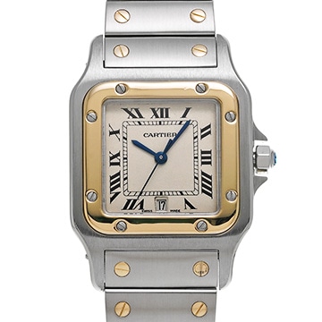 カルティエ サントス ガルベ LM W20011C4 アイボリー レディース 時計 【中古】【wristwatch】