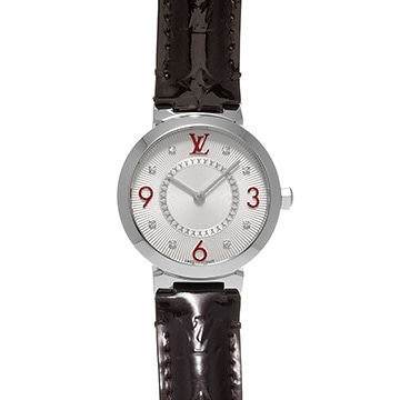 ルイ ヴィトン タンブール Q12MGA シルバー/ダイヤモンド レディース 時計 【中古】【wristwatch】