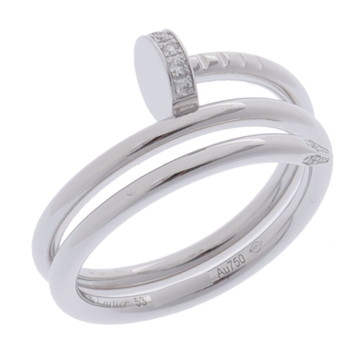 カルティエ ジュストアンクル リング ダブル SM #53 シルバー K18ホワイトゴールド WG レディース ジュエリー 【中古】【jewelry】
