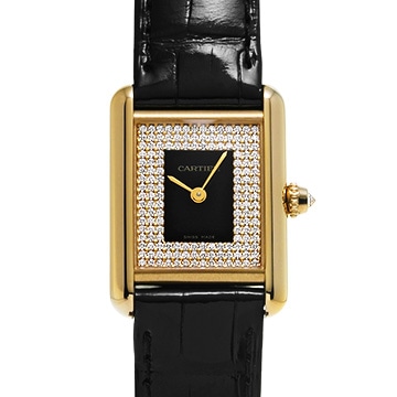 カルティエ タンク ルイ カルティエSM WGTA0269 ブラックラッカー/ダイヤモンド レディース 時計 【中古】【wristwatch】