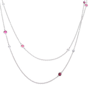 ティファニー バイザヤード ロングネックレス 12モチーフ シルバー Pt950プラチナ レディース ジュエリー 【中古】【jewelry】