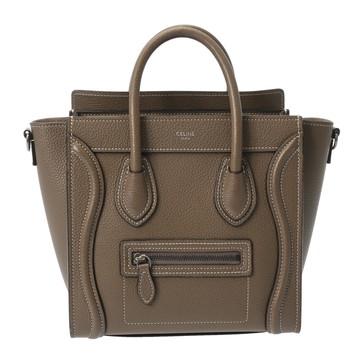 セリーヌ ラゲージ ナノ 2WAY スリ/シルバー金具 189243DRU.09SO ドラムドカーフ レディース バッグ 【中古】【bag】