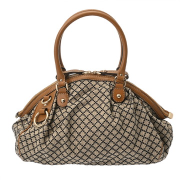 グッチ スーキー スーキーハンドバッグ ディアマンテ ベージュ/ブラウン 223974 525040 キャンバス/レザー レディース バッグ 【中古】【bag】