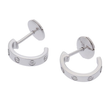 カルティエ ミニラブ ピアス シルバー K18ホワイトゴールド WG レディース ジュエリー 【中古】【jewelry】