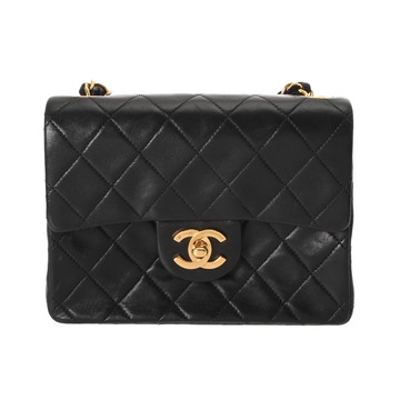 シャネル マトラッセ ミニフラップバッグ 17 ブラック A01115 ラムスキン レディース バッグ 【中古】【bag】