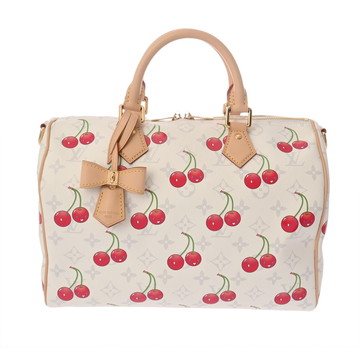 ルイ ヴィトン モノグラムチェリー スピーディバンドリエール 30 ホワイト M14238 モノグラムチェリー/ モノグラムデニム ユニセックス バッグ 【中古】【bag】