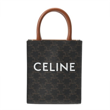 セリーヌ ミニ バーティカルカバ 2WAY タン 194372BZK.04LU トリオンフ キャンバス/カーフ レディース バッグ 【中古】【bag】