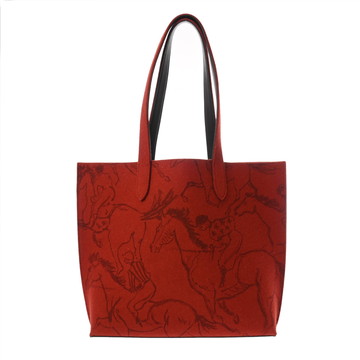 エルメス カリミ MM レッド フェルト/レザー ユニセックス バッグ 【中古】【bag】