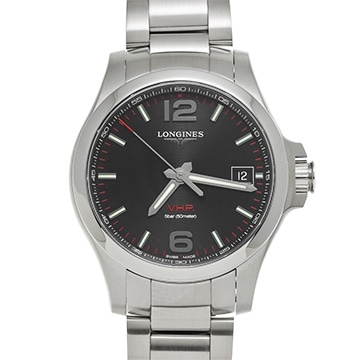 ロンジン コンクエスト L3.716.4.56.6 ブラック メンズ 時計 【中古】【wristwatch】