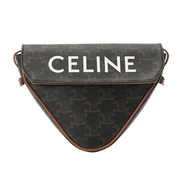 セリーヌ トライアングルバッグ タン 195902BZK.04LI トリオンフ キャンバス/カーフ レディース バッグ 【中古】【bag】