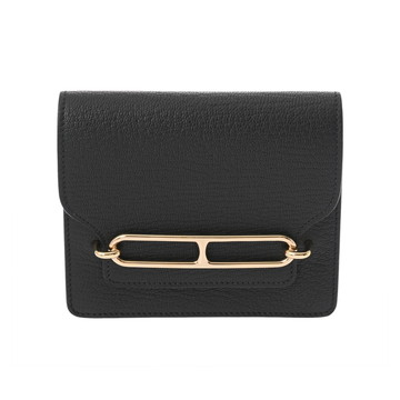 エルメス ルリ スリムウォレット ブラック シェーブル ユニセックス 財布 【中古】【purse】